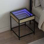 ZNTS Bedside Table with Infinity LED Sonoma Oak 40x40x51 cm 3284092