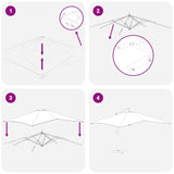Cantilever Garden Parasol with Wooden Pole 400x300 cm Azure Blue 318435