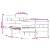 Metal Bed Frame without Mattress Smoked Oak 120x190 cm Small Double 4017068