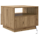 Coffee Table with LED Lights Artisan Oak 50x49x40 cm 857709