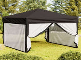 Folding Party Tent with Sidewalls Black 3x3 m 93532