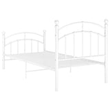 Bed Frame without Mattress White Metal 100x200 cm 324971