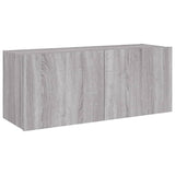 TV Wall Cabinet with LED Lights Grey Sonoma 100x35x41 cm 837328