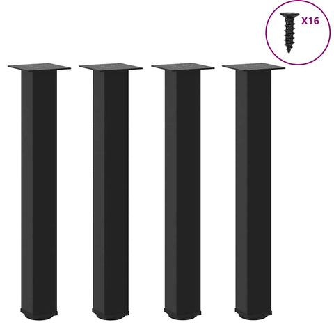 ZNTS Coffee Table Legs 4 pcs Black 72-74 cm Steel 4012468