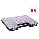 Assortment Boxes 5 pcs with Adjustable Dividers 385x283x50 mm Plastic 146273