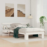 Bed Frame with Headboard White 75 x 190 cm Solid Pine Wood 872720