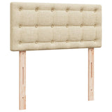 Box Spring Bed with Mattress Cream 90x200 cm Fabric 3285790