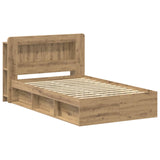 Bed Frame with Storage Artisan Oak 120 x 190 cm Engineered Wood 3433462