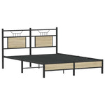 Bed Frame without Mattress Sonoma Oak 140x200 cm Engineered Wood 4106945