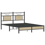 Bed Frame without Mattress Sonoma Oak 140x200 cm Engineered Wood 4106945