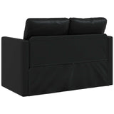 Folding Sofa Bed Black 112 x 60 x 55 cm Faux Leather 42030485