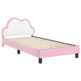 Children's Bed Frame with Headboard Pink 90 x 200 cm PU 42011185