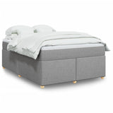 Box Spring Bed with Mattress Light Grey 140x200 cm Fabric 3285380