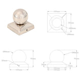 Post Caps 6 pcs Globe Final Stainless Steel 101x101 mm 145496
