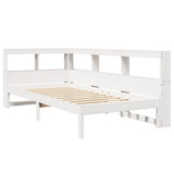 Bookcase Bed without Mattress White 75x190 cm Small Single Solid Wood Pine 3324342