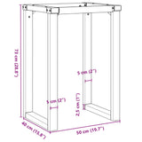 ZNTS Dining Table Legs O-Frame 50x40x73 cm Steel 357880