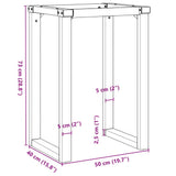 Dining Table Legs O-Frame 50x40x73 cm Steel 357880
