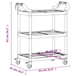 ZNTS 3-Tier Trolley Grey 81x41x92 cm Aluminium 30321