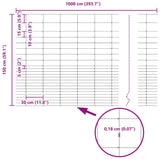Field Fence Grey 1.6 x 10 m Steel 42005800