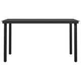 Dining Set Black Powder-coated steel, glass, PVC hollow rattan 3099200