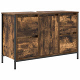 Basin Cabinet with Drawers Smoked Oak 90x34.5x60 cm 861889