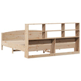 ZNTS Bookcase Bed without Mattress 200x200cm Solid Wood Pine 3323092