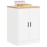 Garage Storage Cabinet White 60x51x85 cm Solid Wood Pine 860571
