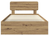 Bed Frame Artisian Oak 100 x 200 cm Solid Pine Wood 3412122