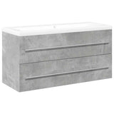 ZNTS 2 Piece Bathroom Furniture Set Concrete Grey Engineered Wood 3324922