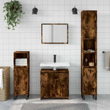 2 Piece Bathroom Furniture Set Smoked Oak Engineered Wood 835697