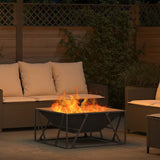 Fire Pit Black 80 x 80 x 40 cm Steel 858994