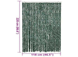 Fly Curtain Green and White 118x220 cm Chenille 4004887