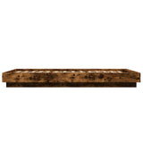 Bed Frame with LED Lights without Mattress Smoked Oak 90x190cm 3281151