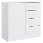 Highboard ALTA White 77x35x165 cm Solid Wood Pine 3187772
