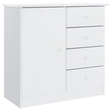Highboard ALTA White 77x35x165 cm Solid Wood Pine 3187772