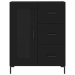 Highboard Black 69.5x34x180 cm Engineered Wood 3189510