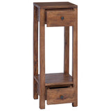 Plant Stand with Drawer Brown 30 x 30 x 80 cm Mahogany Wood 42012384
