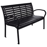 Garden Bench Black 116 cm Steel and WPC 319578