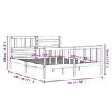 Bed Frame without Mattress White Small Double Solid Wood 3101124