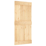 Sliding Door Natural and White 95 x 210 cm Solid Pine Wood 3445030