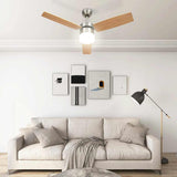 Ceiling Fan with Light and Remote Control 108 cm Light Brown 51490