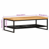 Coffee Table Brown and Black 110 x 55 x 35 cm Solid Mango Wood 4104608