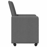 Dining Chairs with Wheel 2 pcs Dark grey 57 x 66 x 94 cm Fabric 42017808