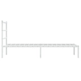 Metal Bed Frame without Mattress with Headboard White 90x190cm 355406