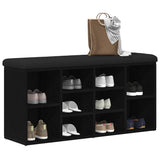 Shoe Bench Black Oak 102 x 32 x 50 cm Engineered wood 862988