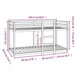 Bunk Bed without Mattress White 90x200 cm Solid Wood Pine 3206505
