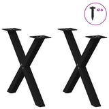 Coffee Table Legs X-Shaped 2 pcs Black 60x cm Steel 4012900