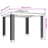 Gazebo with Double Roof Cream 2.94x2.94 m Steel 368444
