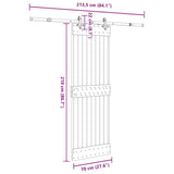Sliding Door with Hardware Set 70x210 cm Solid Wood Pine 3332682