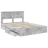Storage Bed Concrete Grey 150 x 200 cm Engineered Wood 3408448